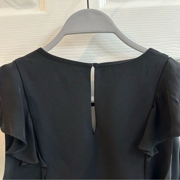 Parker Toni Dress - 100% Silk, Black, Ruffle Cocktail dress size Small NWT - Picture 11 of 13